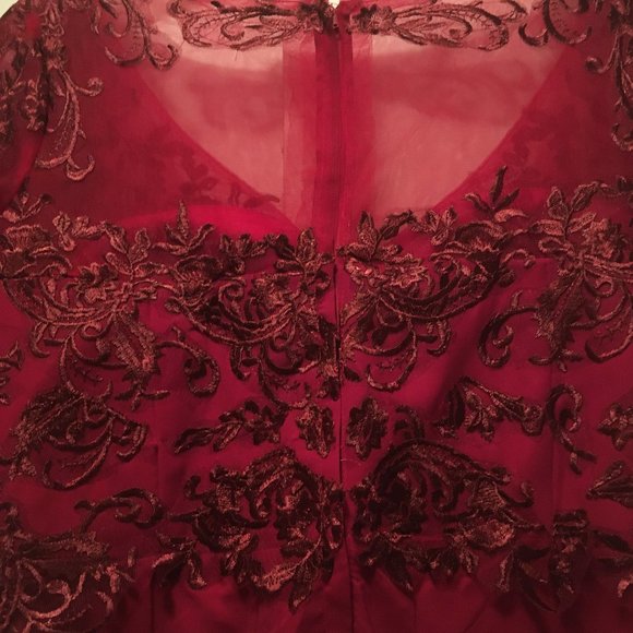 Gorgeous Fit and Flair Short Burgundy Dress - Picture 8 of 15